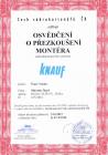 osvědčení o přezkoušení montéra